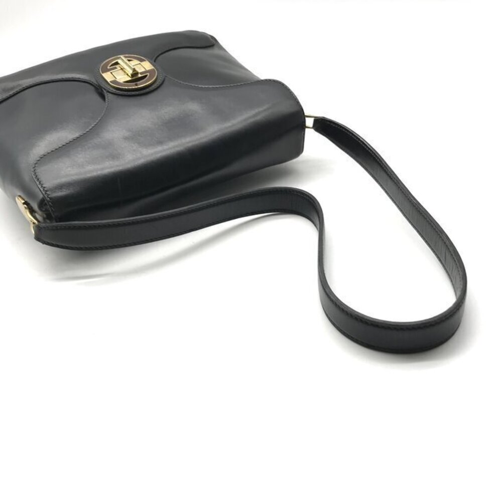 GUCCI Leather Shoulder Bag Black Handbag - Picture 7 of 10